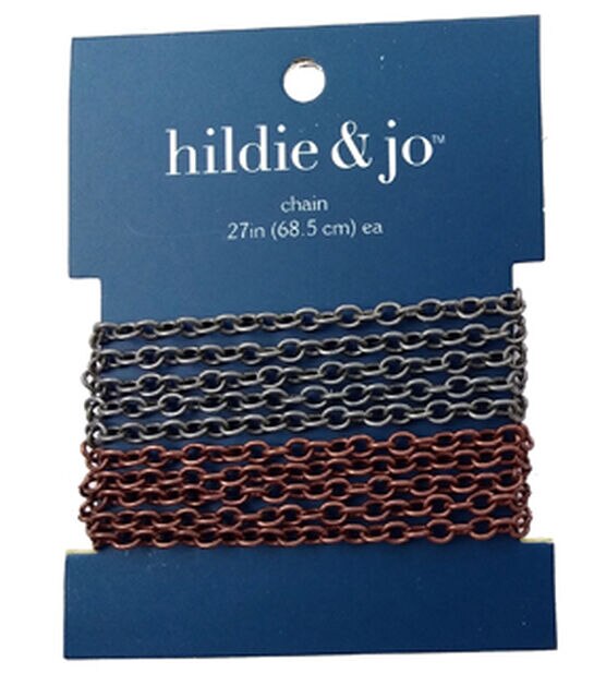 27" Oxidized Silver & Copper Oval Cable Metal Chains 2ct by hildie & jo