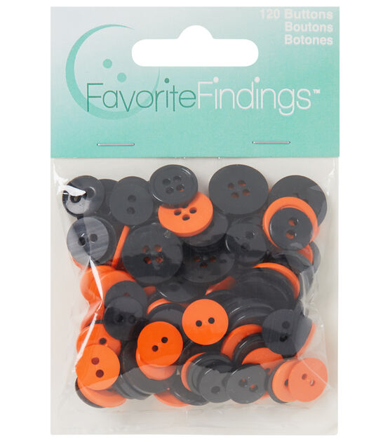 Favorite Findings 120ct Halloween Black & Orange Buttons