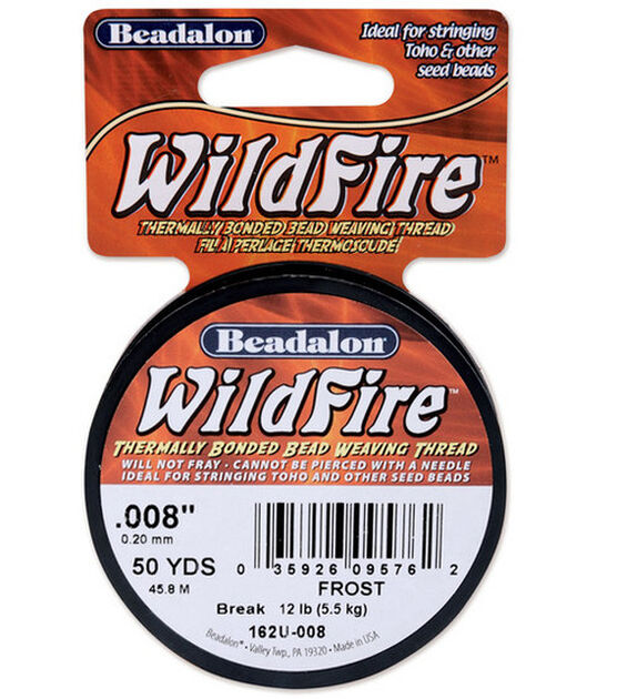 Beadalon Wildfire Stringing Wire .008" (0.20mm) Dia. 50yds Spool Frost