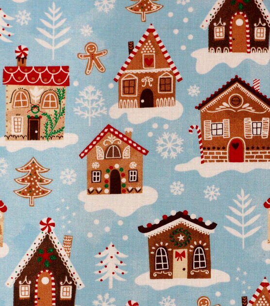 Gingerbread Houses Christmas Cotton Fabric | JOANN