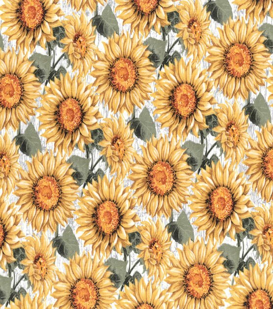 Sunflower Distressed Wood Harvest Cotton Fabric, , hi-res, image 2