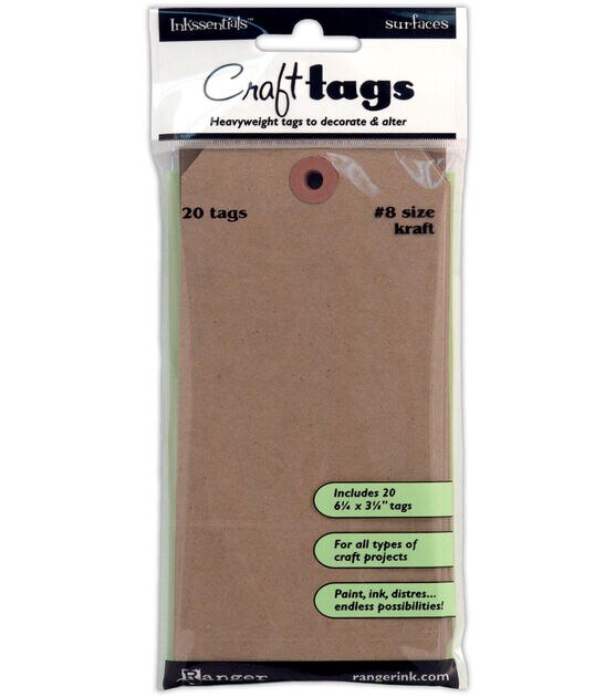 Inkssentials Surfaces Kraft Tags 20pk Large