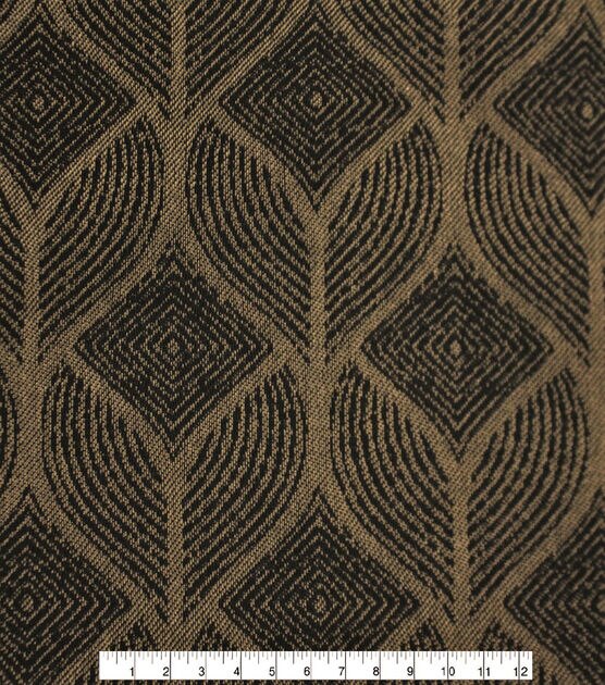 Black Gold Leaf Jacquard Knit Fabric, , hi-res, image 2