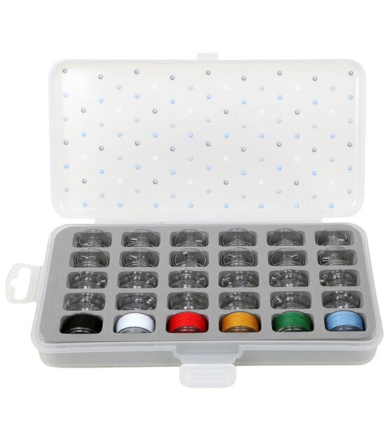 Top Notch Peggable Padded 30 Bobbin Storage Case - Navy Solid - Sewing Machine Bobbins - Sewing Machines & Supplies