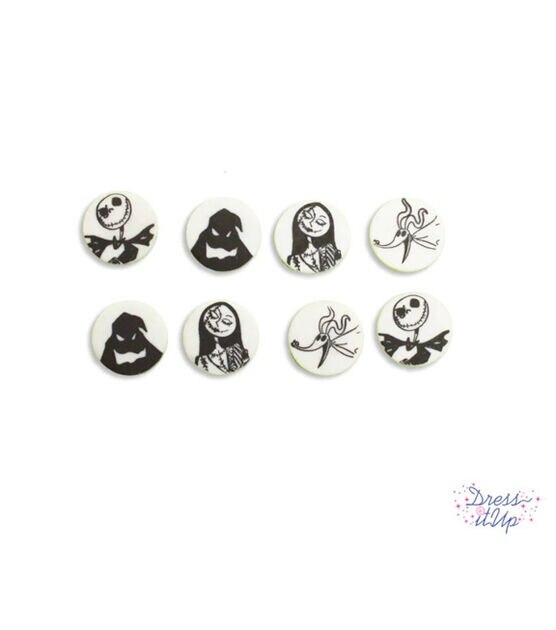 Dress It Up 8ct Disney Nightmare Before Christmas Disk Shank Buttons, , hi-res, image 1