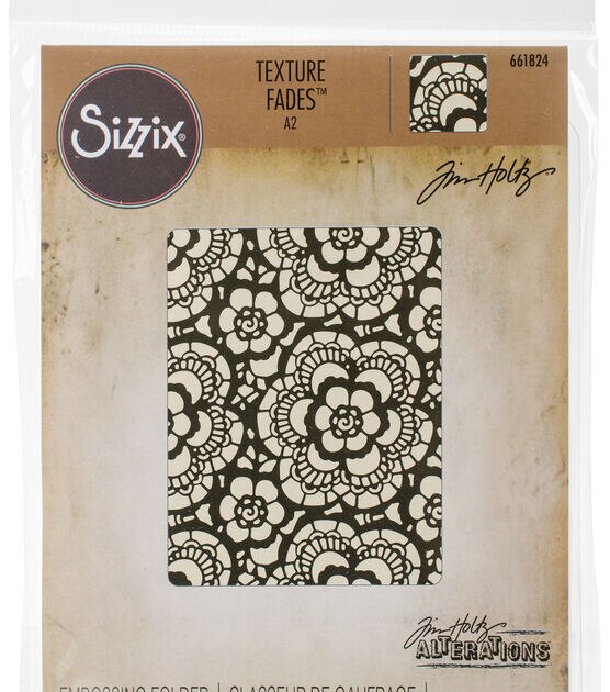 Sizzix Texture Fades Tim Holtz Embossing Folder Lace