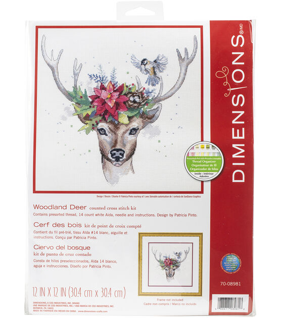 Dimensions 12" Woodland Deer Counted Cross Stitch Kit