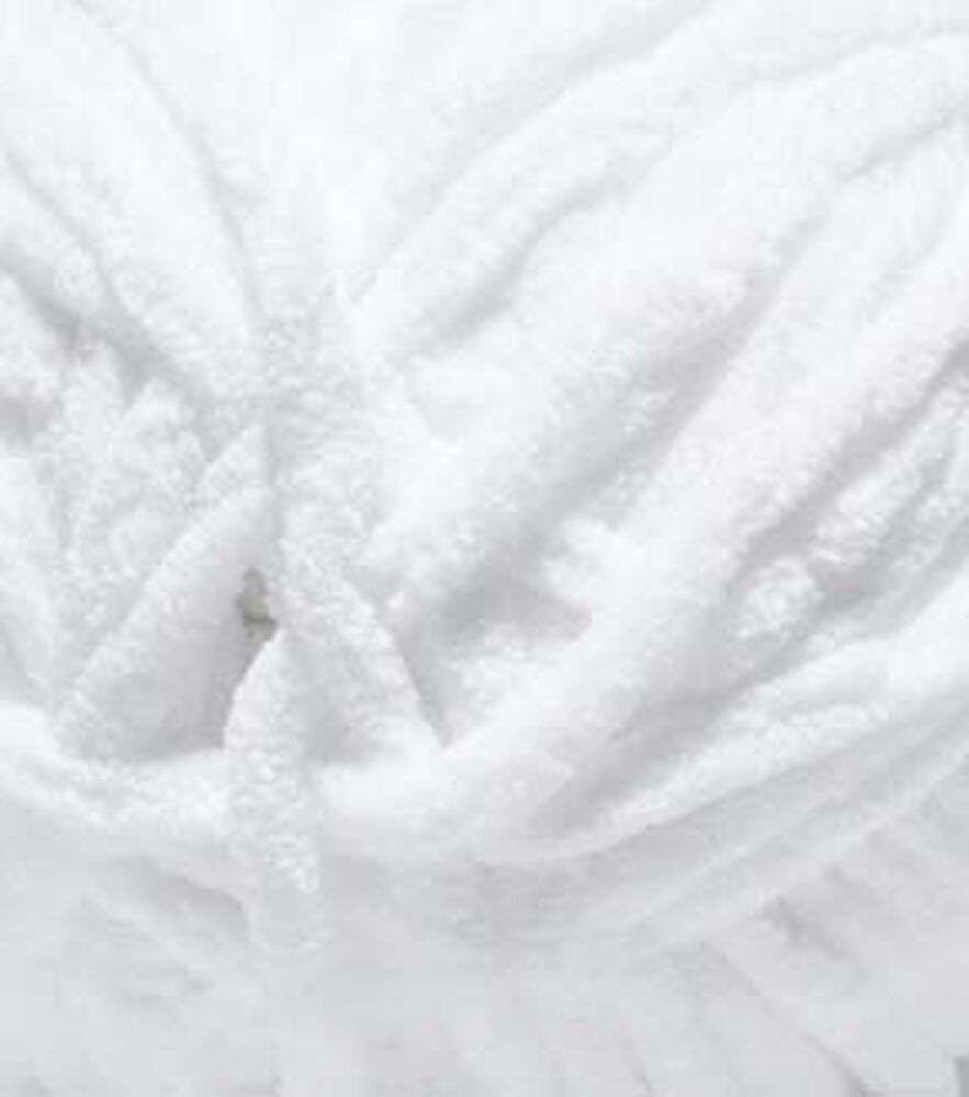 Plush 153yds Super Bulky Polyester Yarn by Big Twist, White, swatch, image 1