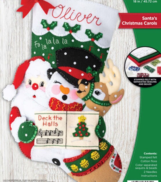 Bucilla 18" Santa's Christmas Carols Felt Stocking Kit