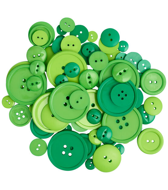 Favorite Findings 2.5oz Green Assorted Big Bag of Buttons, , hi-res, image 3