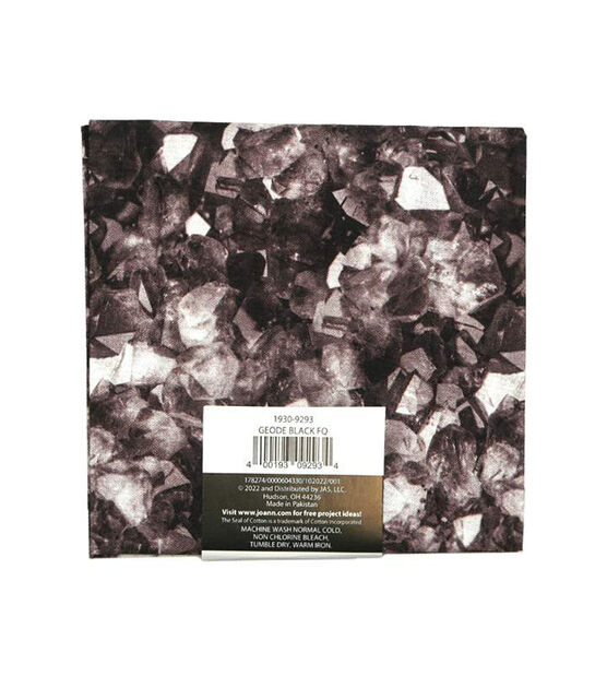 18" x 21" Geode Black Cotton Fabric Quarter 1pc by Keepsake Calico, , hi-res, image 2