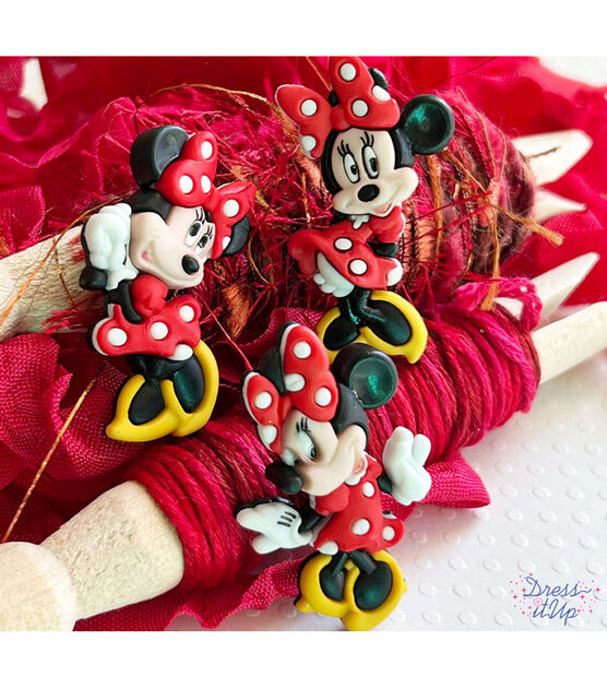 Dress It Up 3ct Disney Minnie Mouse Shank Buttons, , hi-res, image 2