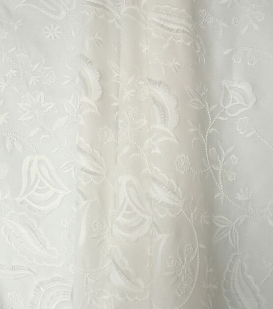 Spring Garden Eyelash 3D Woven Cotton Fabric White | JOANN