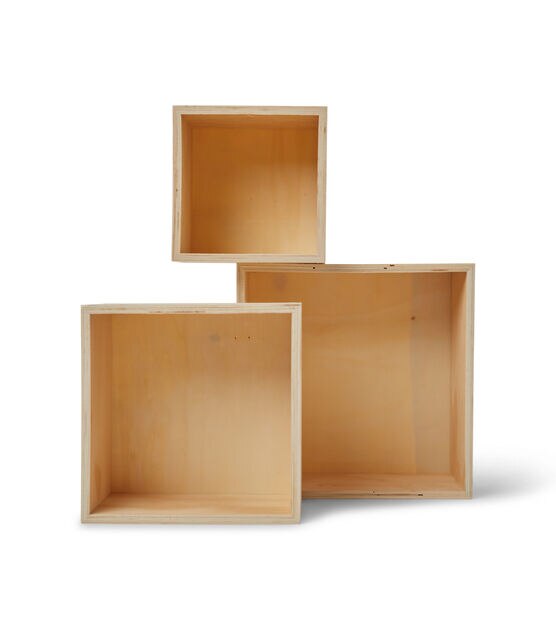 3ct Ivory Wood Square Boxes by Park Lane, , hi-res, image 3