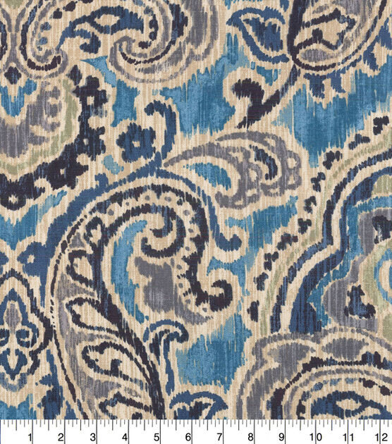 Waverly Upholstery Décor Fabric 9"x9" Swatch Artesanias Ikat Bayside