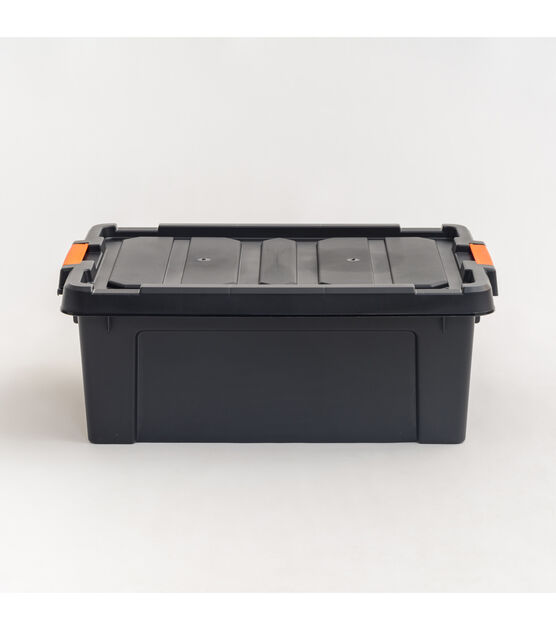 Iris 47qt Black Heavy Duty Plastic Storage Boxes 4pk, , hi-res, image 12