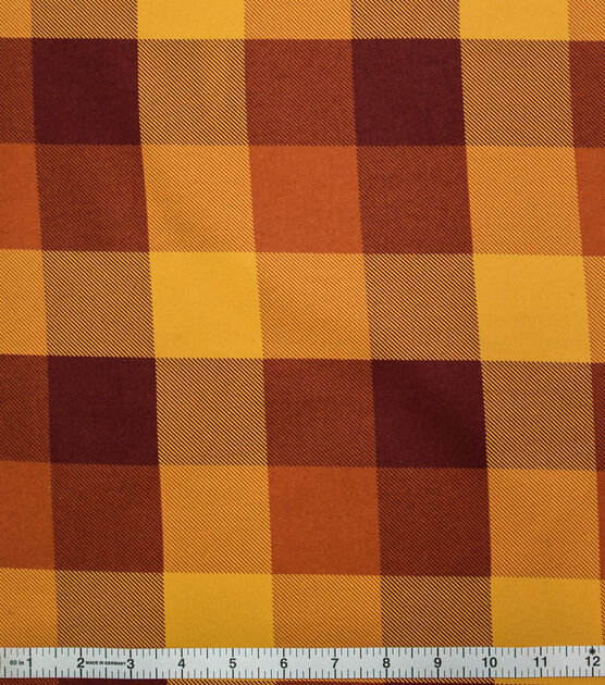 Fall Rust Mustard Buffalo Check Super Snuggle Flannel Fabric