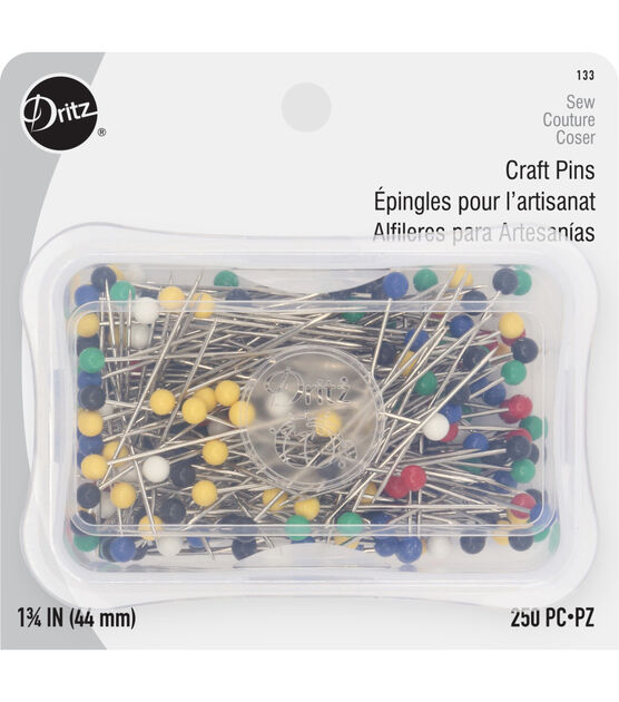 Dritz 1-3/4" Craft Pins, Assorted, 250 pc