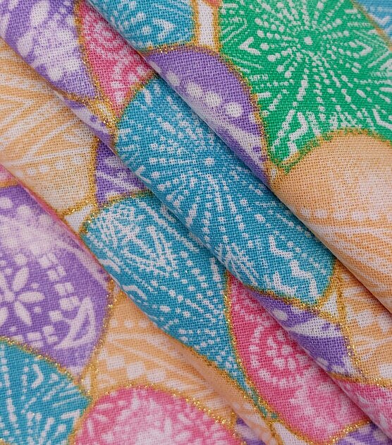 Packed Easter Eggs Easter Glitter Cotton Fabric, , hi-res, image 2