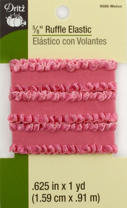 Dritz 5/8"  Ruffle Elastic Melon 1Yd