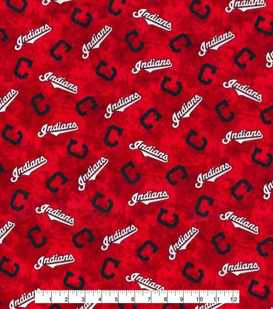 Fabric Traditions Cleveland Baseball Flannel Fabric Tie Dye, , hi-res, image 2