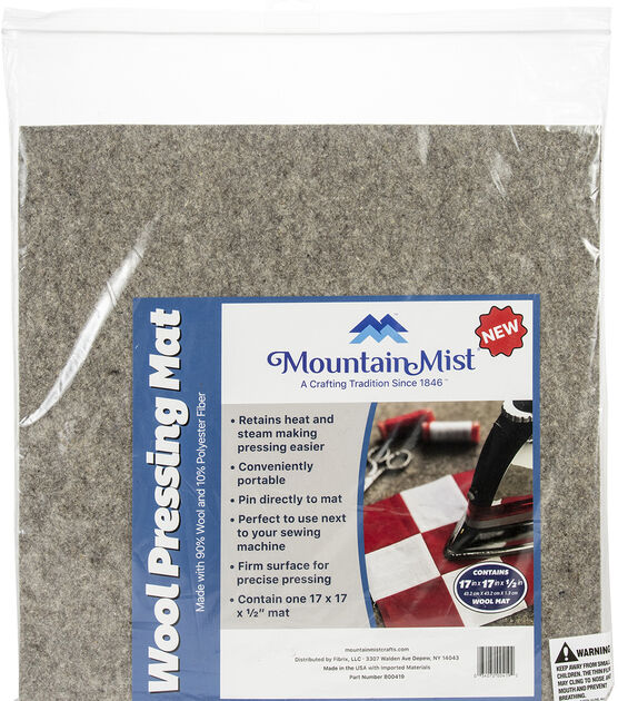 Mountain Mist Wool Pressing Mat 17''X17''X.5'' Grey