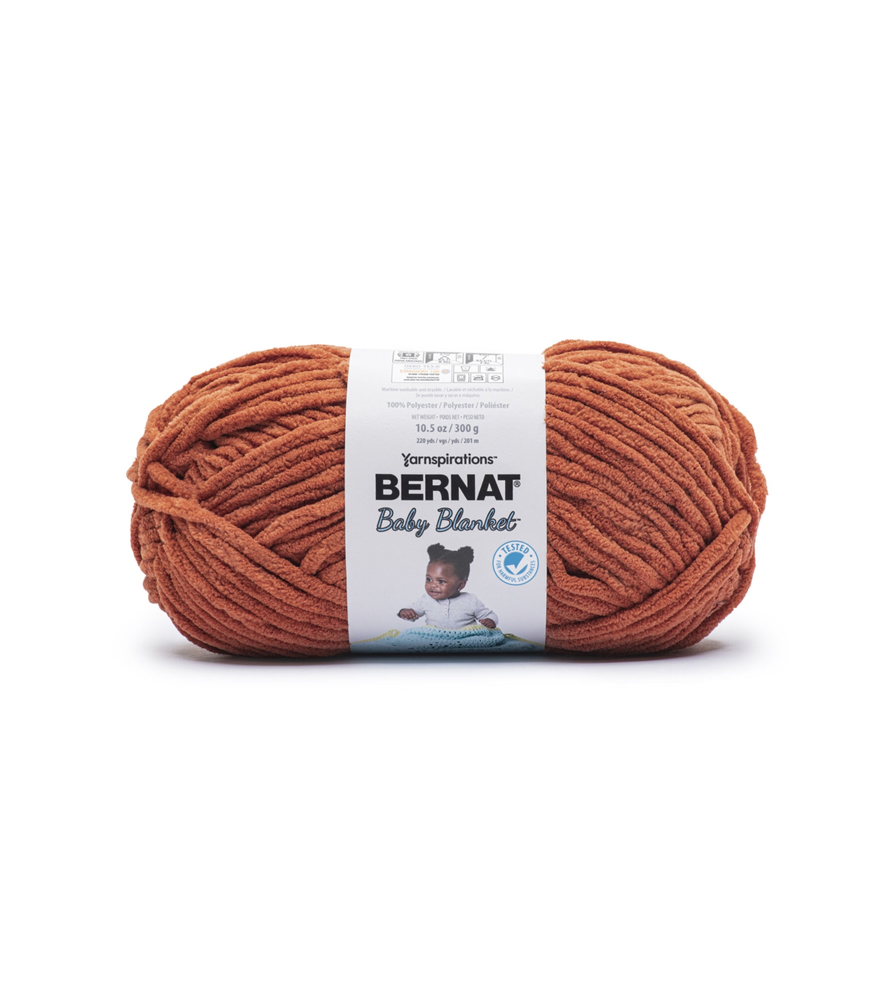 Bernat Baby Blanket Knitting Yarn in Terracotta | Size: 300g/10.5oz | Pattern: Knit | by Yarnspirations