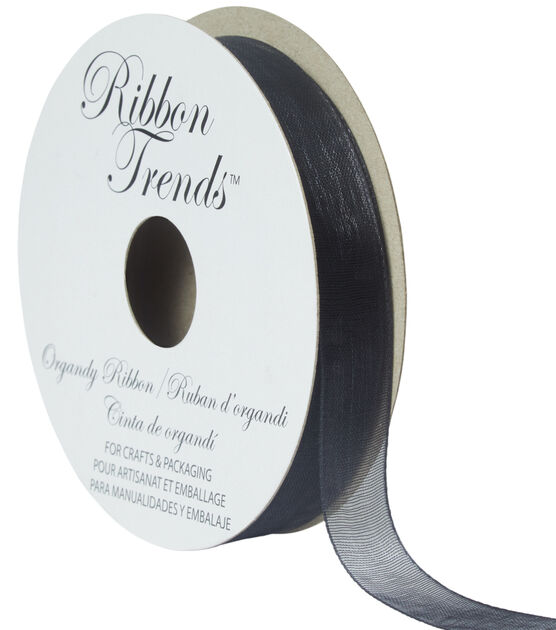 Ribbon Trends Organdy Ribbon 1/2''x10 yds Black Solid