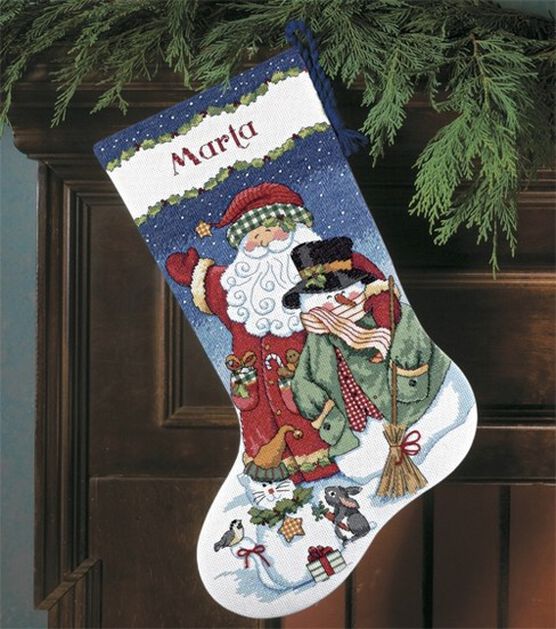 Decorated Christmas stockings with a little fabric paint and some buttons!