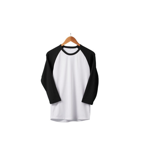 Cricut Blank Raglan Unisex Adult T-Shirt in Black/White