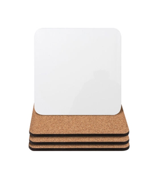 Craft Express 4 White Blank Sublimation Square Coasters