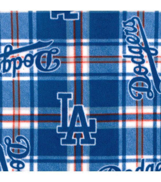 Fabric Traditions Los Angeles Dodgers Fleece Fabric Plaid, , hi-res, image 2
