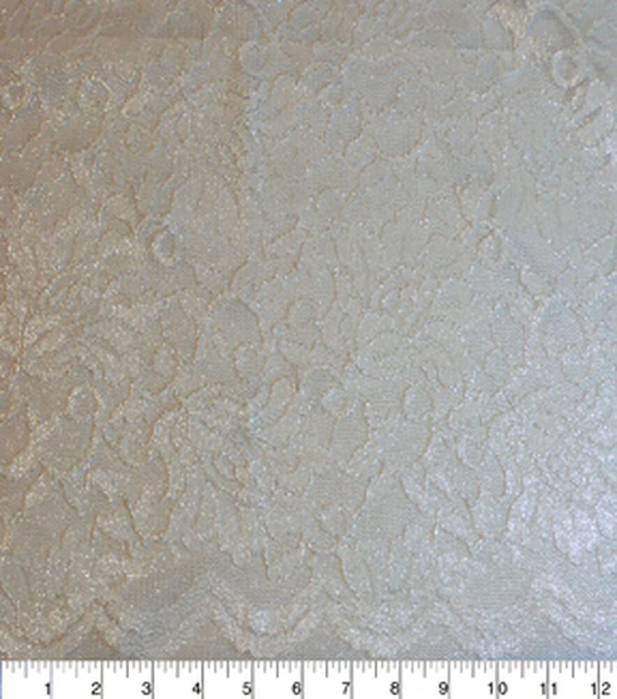 Foil Stretch Lace Fabric by Casa Collection, White, swatch
