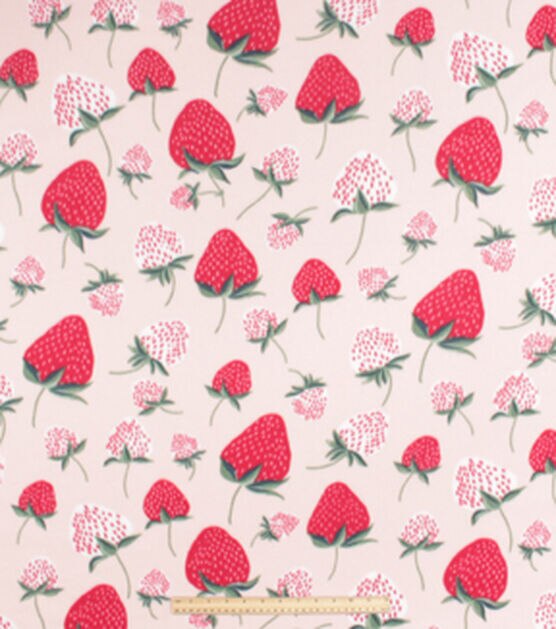 Multi Strawberries Blizzard Fleece Fabric