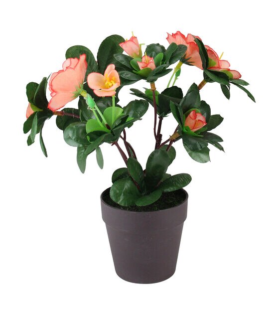 Northlight 8" Orange Potted Artificial Begonia Flower Plant