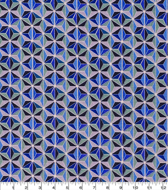 Blue Faceted Geometric Quilt Cotton Fabric by Keepsake Calico