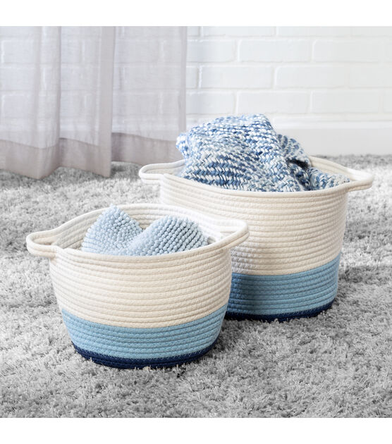 Honey Can Do 12" Nesting Cotton Rope Storage Baskets 2ct, , hi-res, image 2