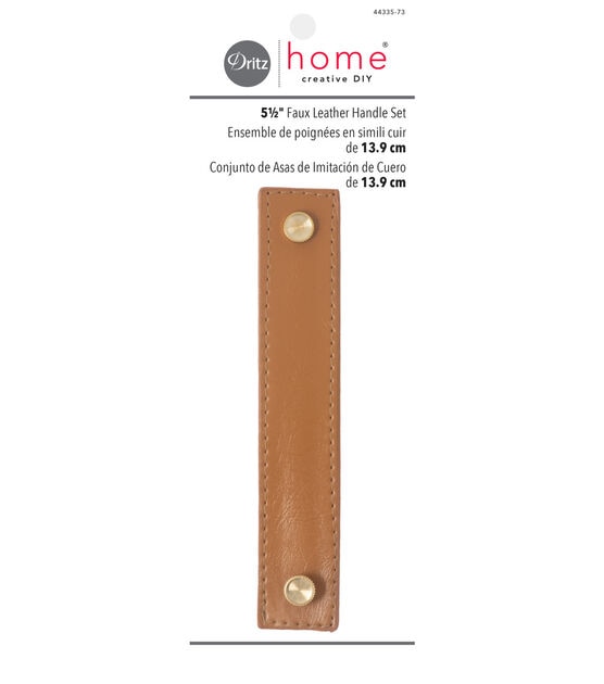 Faux Leather Handle Set, 5.5-Inch, 3 Count, Ocher Brown, , hi-res, image 5