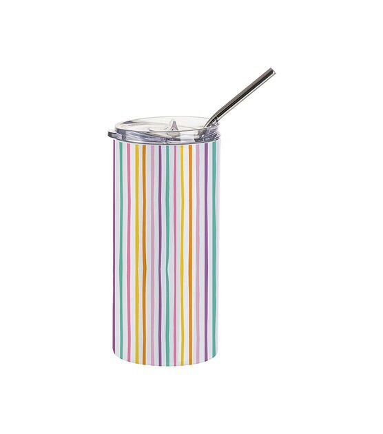 Craft Express 16oz White Stainless Steel Tumbler with Straw & Lid 4pk, , hi-res, image 3
