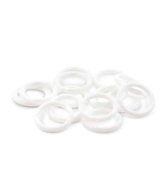 Dritz Home 1" White Plastic Rings 14pc, , hi-res, image 3