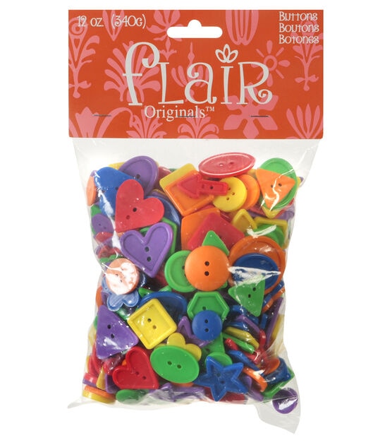 Flair Originals 12oz Multicolor Assorted Buttons