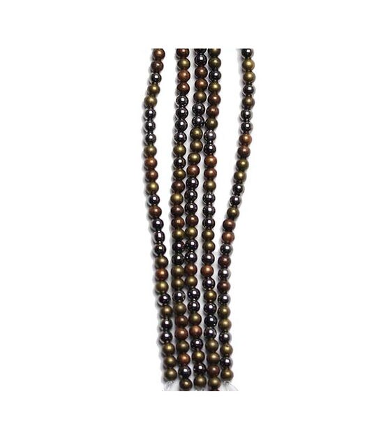 18" Multi Plated Round Metal Strung Beads by hildie & jo, , hi-res, image 2