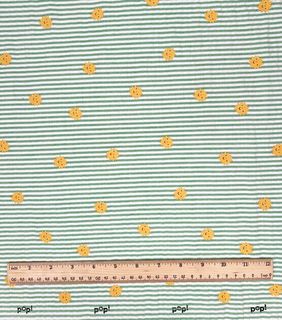 POP! Green Stripe Sunshine Seersucker Fabric, , hi-res, image 2