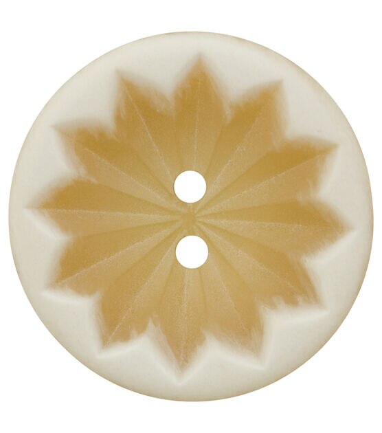 La Mode 1 3/4" Tan Starburst Round 2 Hole Button, , hi-res, image 2