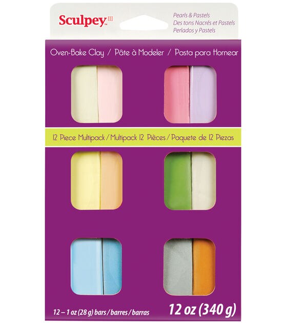 Sculpey 12oz Pastel Oven Baked Modeling Clay 12pc