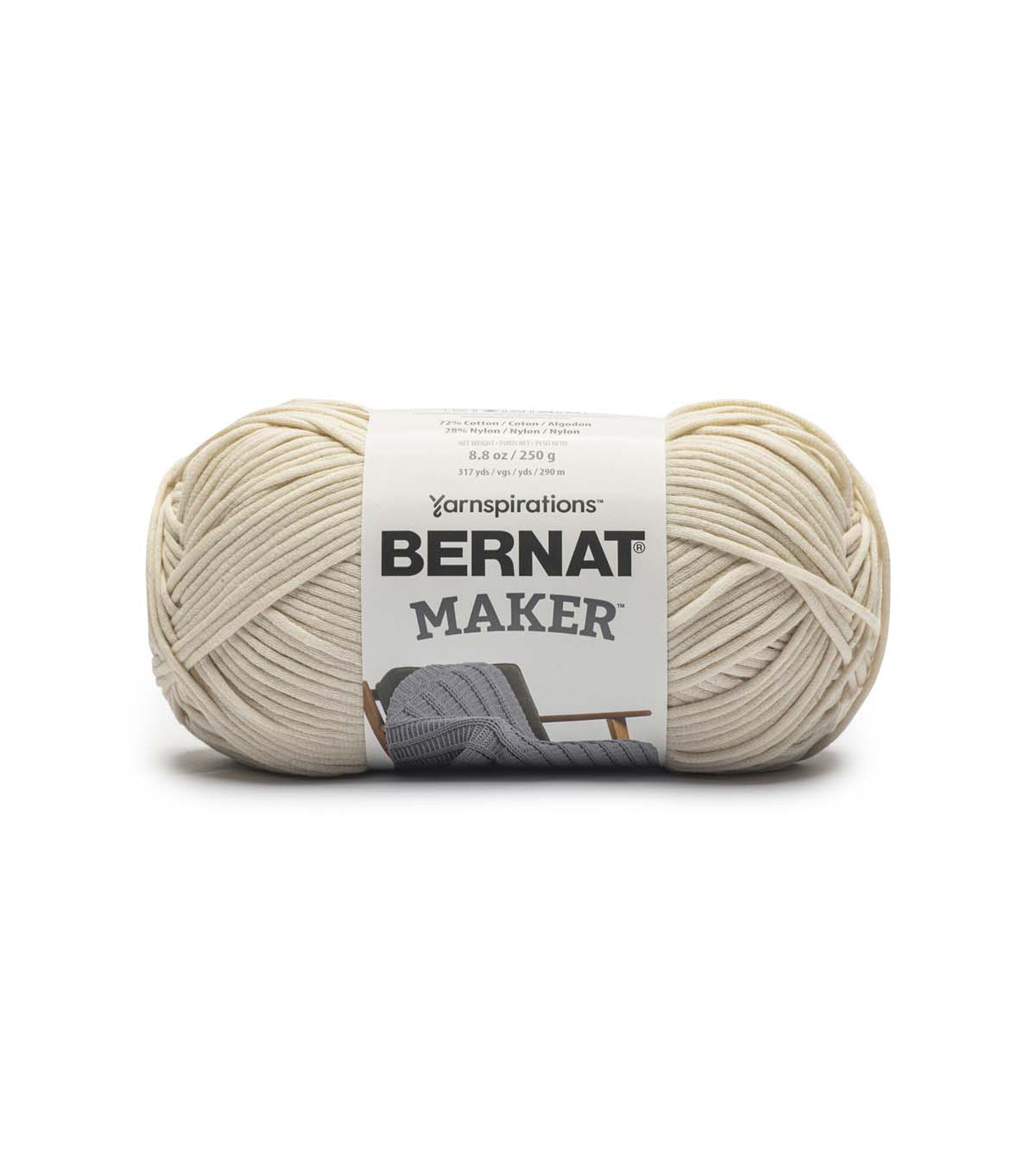 Bernat Maker 317yds Bulky Cotton Blend Yarn, Cream, hi-res