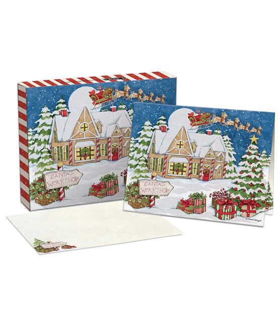 LANG Santa's Workshop Boxed Christmas Cards, , hi-res, image 4