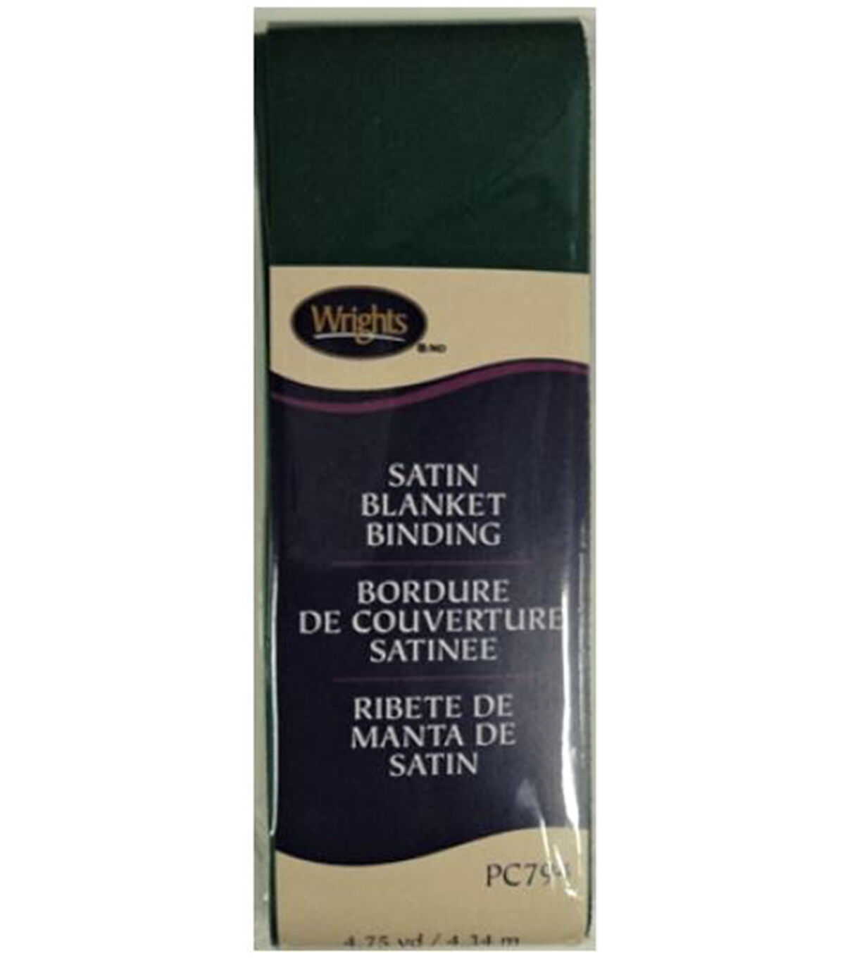 Wrights Single Fold Satin Blanket Binding 2/"x4.75yd-stone Blue