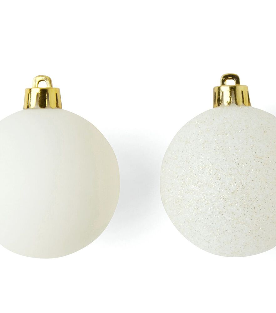 60mm Shatterproof Christmas Ball Ornaments 50ct by Place & Time, White, swatch, image 1