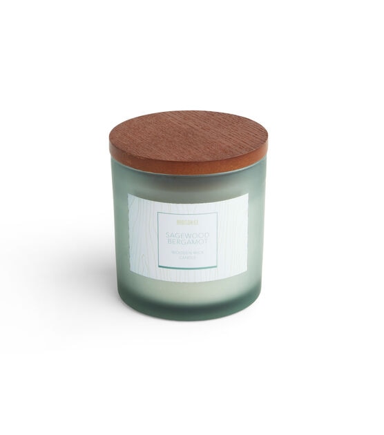 Haven St. Candle Co. 12 oz Sagewood Bergamot Scented Wooden Wick Candle